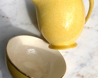 Royal Winton Yellow Mid Century Cream and Sugar Set