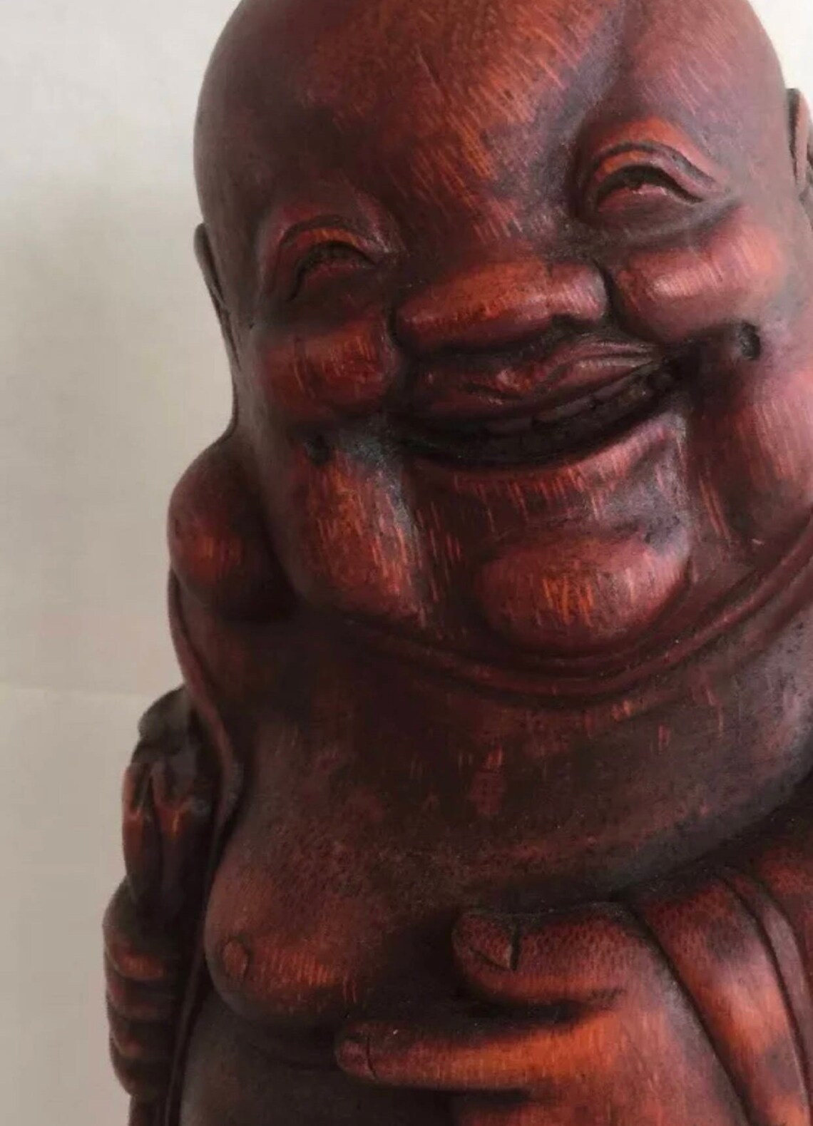 Laughing Buddha With A Sack Hand Carved From Natural Bamboo. Etsy