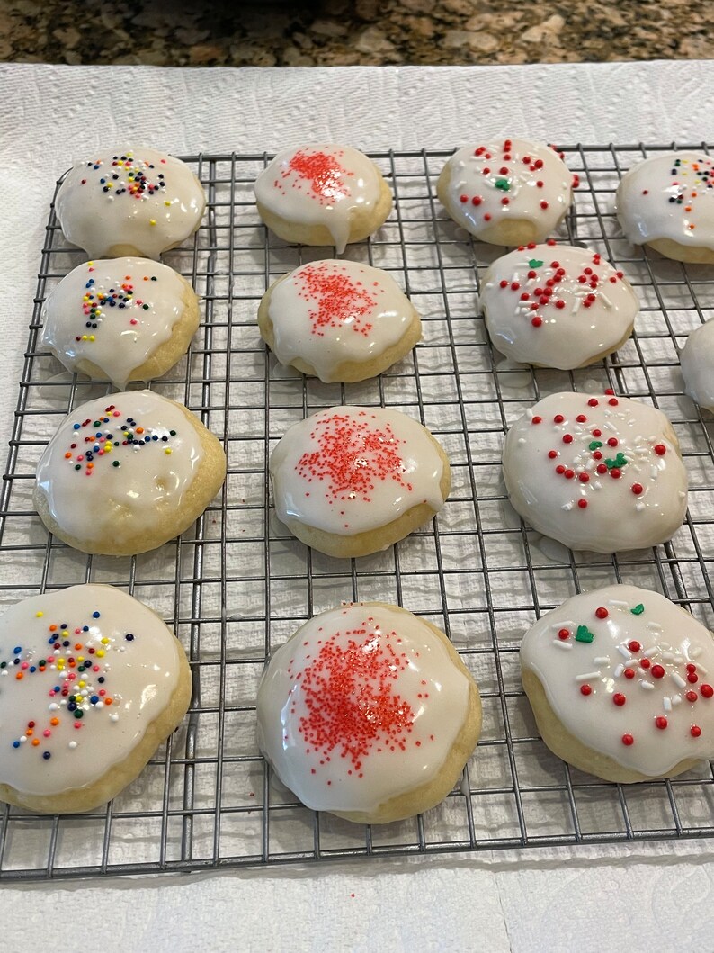 15 Italian Ricotta Cheese Cookies Almond Lemon Vanilla Handmade Glaze