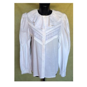 blouse KATHRIN size M vintage 1980s cotton