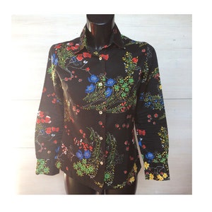 tailored blouse Made in Italy size S/M original vintage 80s silk