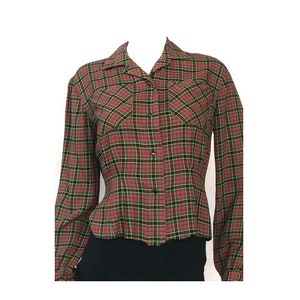 tailored blouse Made in Italy size S original vintage 70s cotton