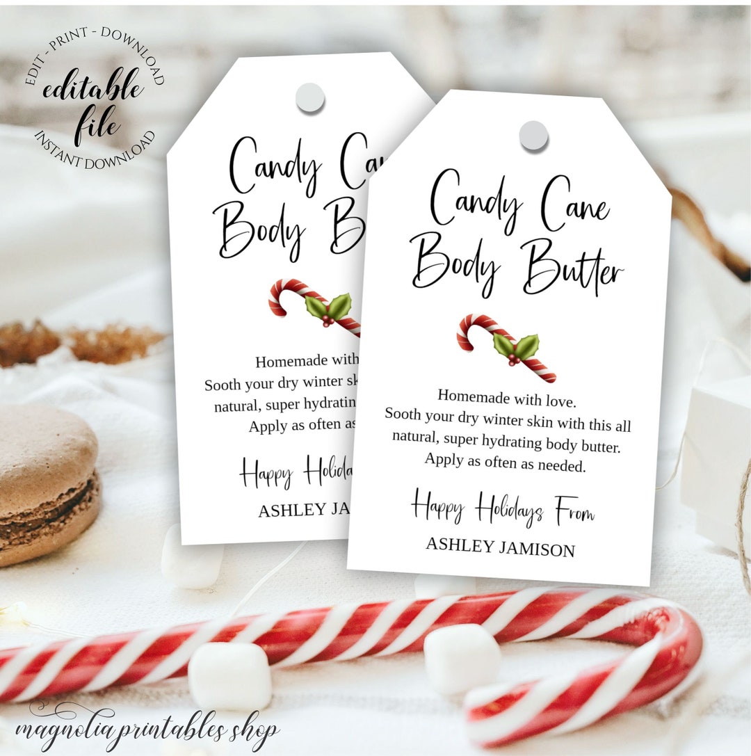 Mason Jar Body Butter Gift Tag Template Editable Body Scrub Etsy