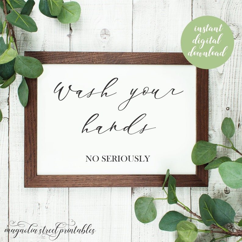 Printable Wash Your Hands Sign Funny Bathroom Wall Decor - Etsy