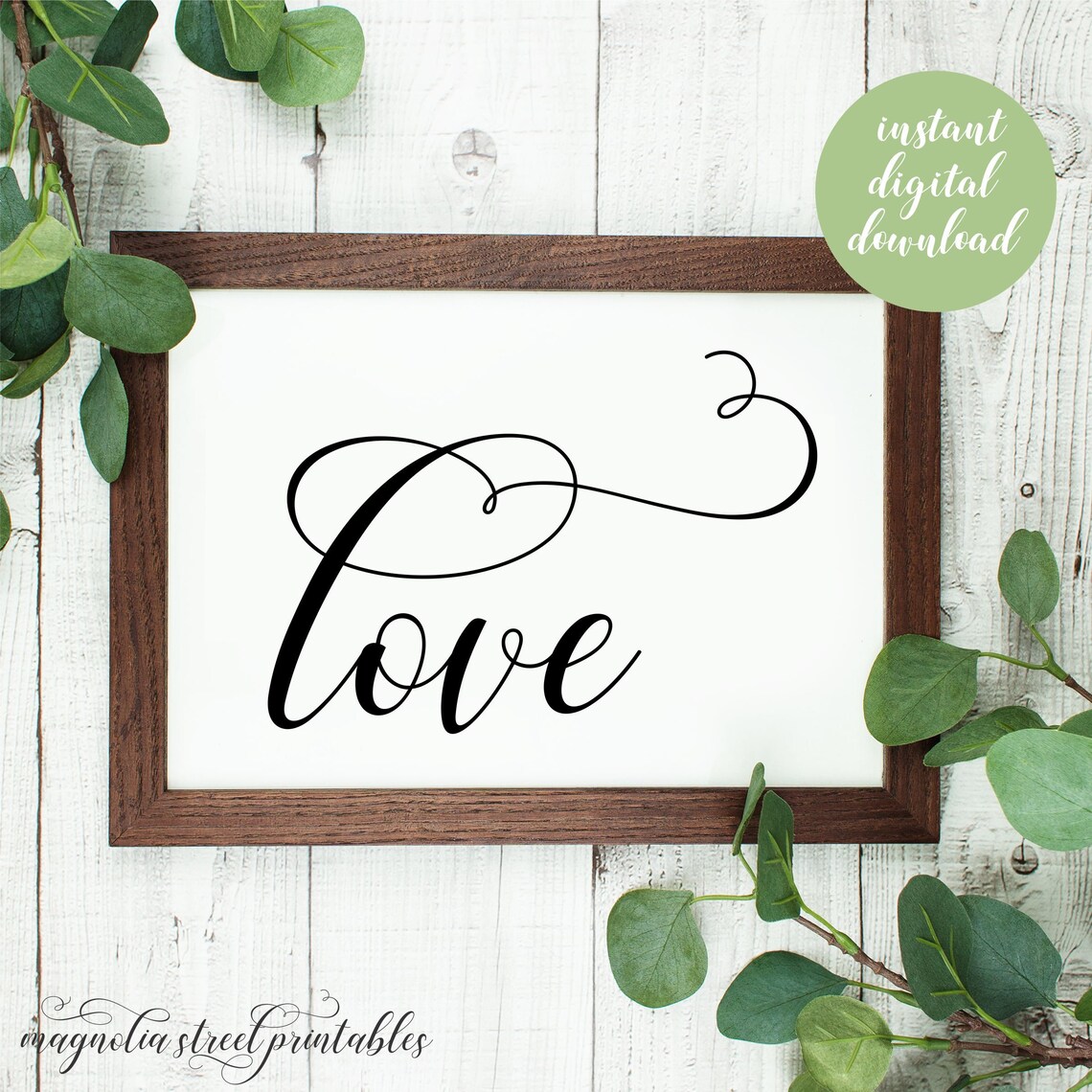 Printable Love Sign Modern Farmhouse Wall Decor Art for - Etsy