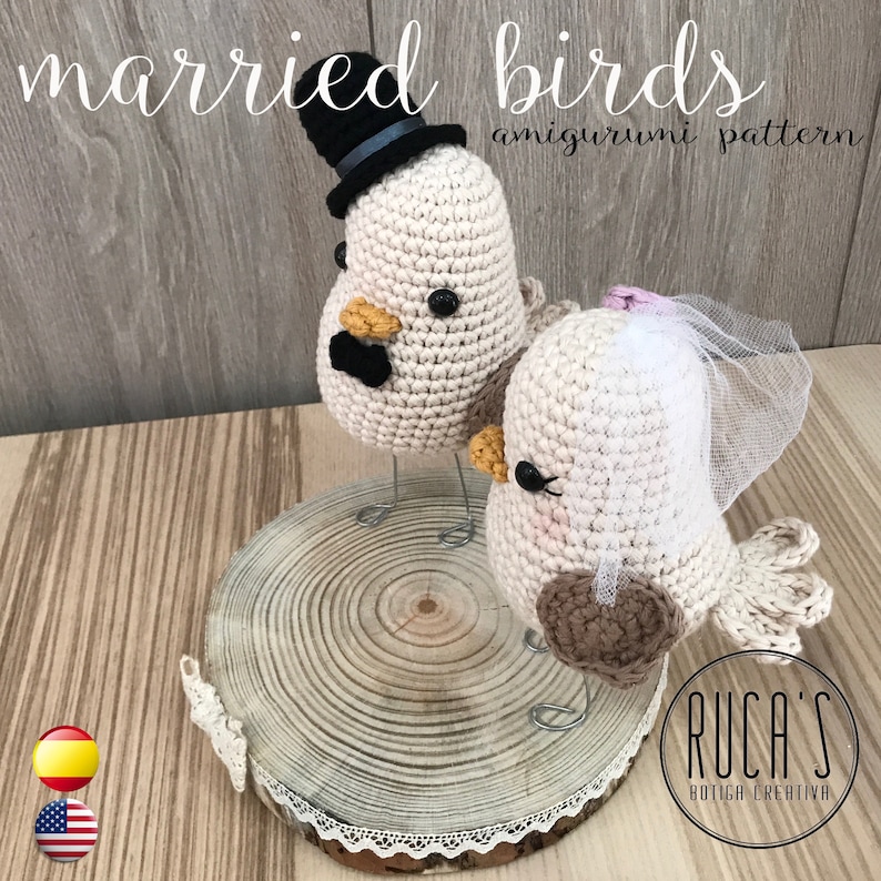 patrón amigurumi: pajaritos novios espaÑol english | etsy