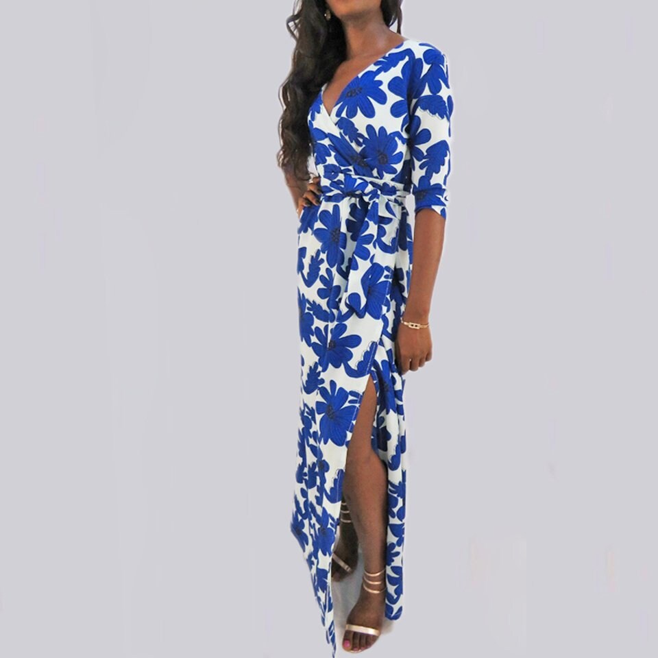 wrap style maxi dress