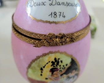 Vintage Rare Limoges Peint Mein Egg Trinket Box Degas Dancer Limited 58/250 France