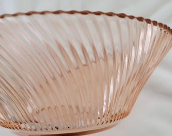 Queen Mary Pattern Pink Depression Glass Bowl