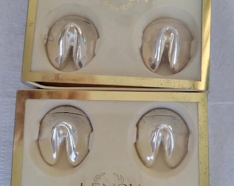 Lenox Fortune Cookie Silver Place card Holders - Set of 8