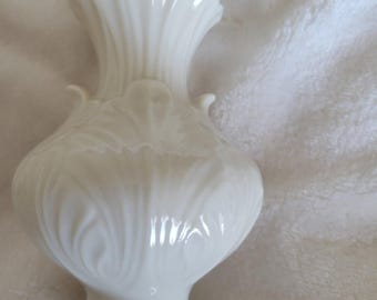 Vintage Lenox White Bud Vase with Silver trim