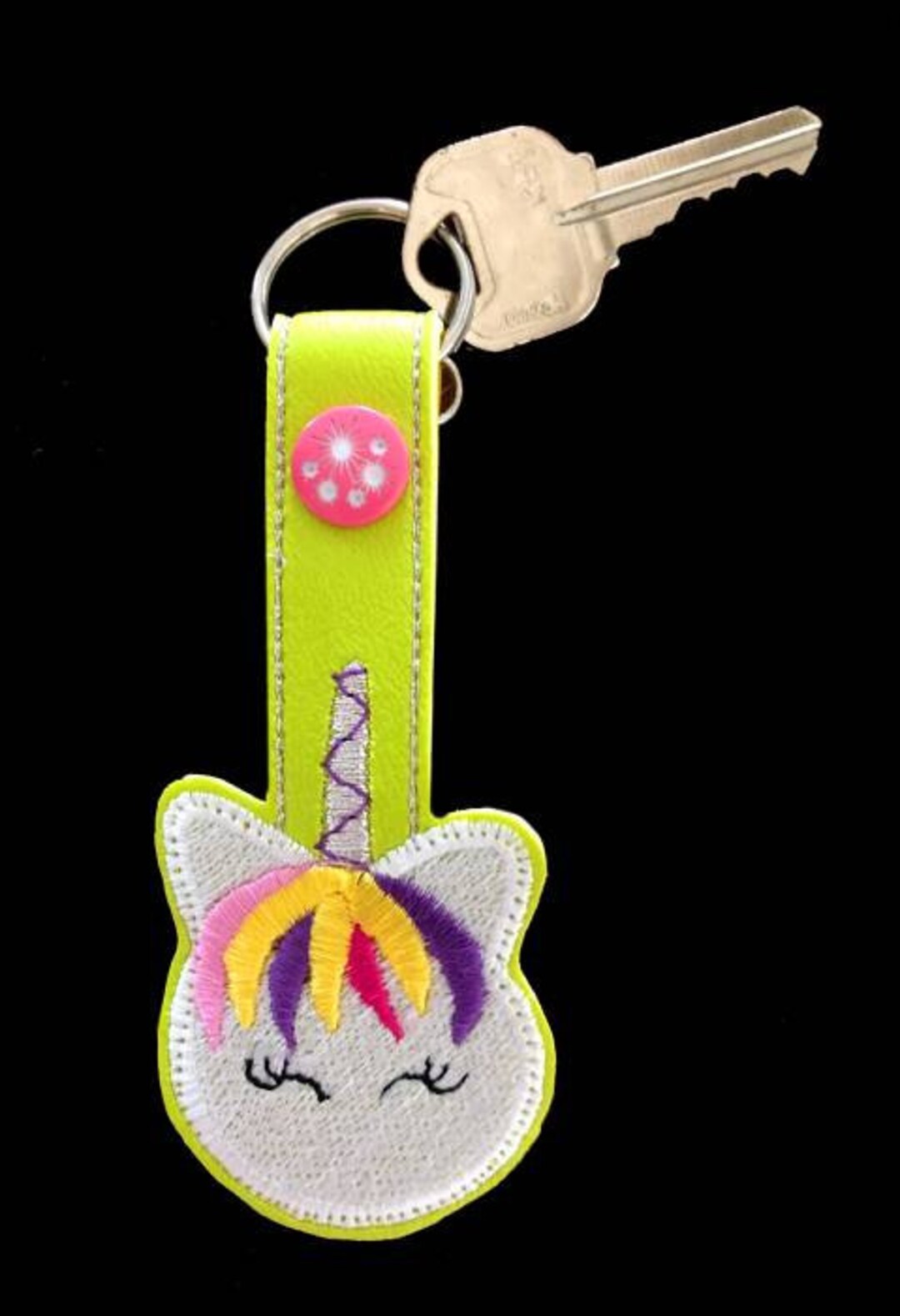 In Hoop Unicorn Key Fob Etsy