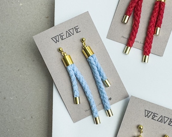 NINODO. Cotton dangle earrings, contemporary jewelry, handmade jewelry, modern earrings, gift for her
