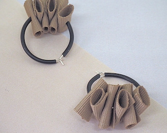SINTESI F - Hoop earrings, minimal polyester earrings, modern earring, contemporary earrings, pendents earring, gift for her