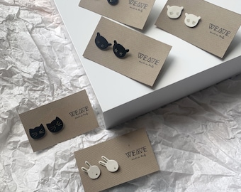 MINÙ PETS - minimal animal earrings, modern earring, contemporary earrings, lobe earring, cat earrings, bear earrings, rabbit earrings
