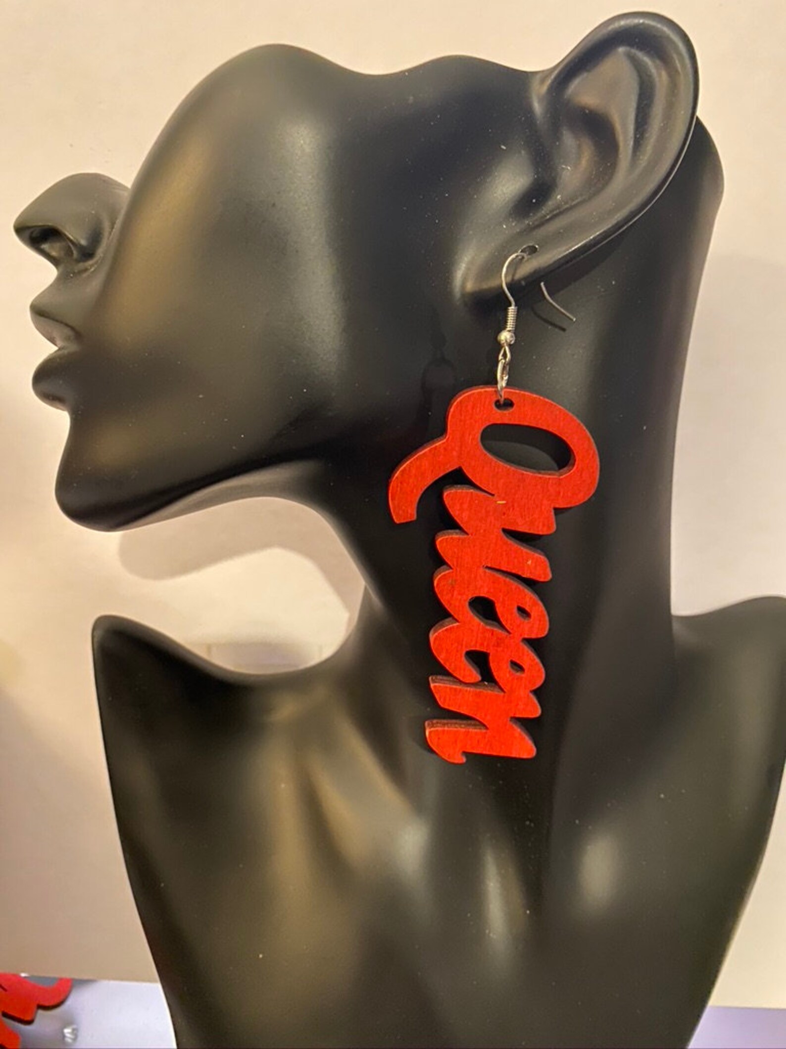 Queen Wood Earrings African Earrings Long Dangle Earring Etsy