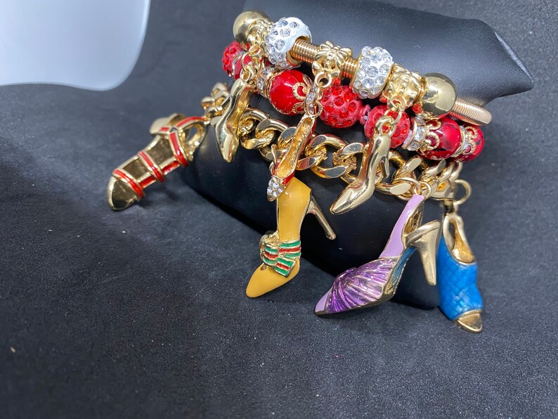 Women Gift Wholesale Bracelets Queen Charm Bracelet Heel Bracelet l Bangle 4-Charm Bracelets Love Charm Bracelet Heart Bracelet