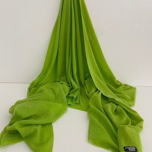 Neon Green Cashmere Shawl Cashmere Scarf Pashmina Scarf Cashmere Stole Cashmere Wrap Cashmere Stole Scarf Cashmere Shawl image 1