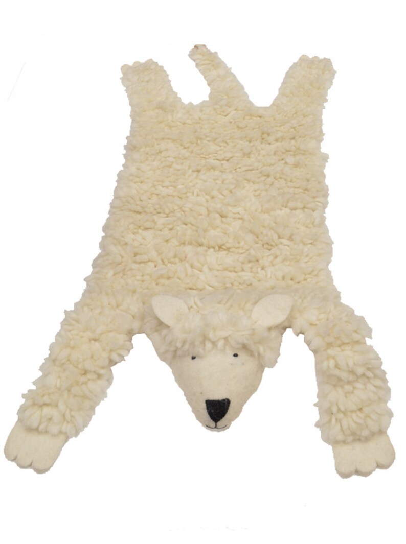 Whimpsy Rug Sheep Handmade Wool Sheep Rug - Nursery Decor, Animal Skin Rug - Etsy