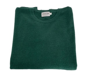 Ladies Cashmere jumper Crew Neck Forest Green Cashmere Handmade jumper V Neck Jumper