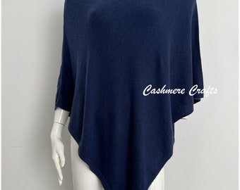 Navy Blue Poncho Cashmere Poncho free size Poncho One Size Poncho Cashmere Poncho Navy Blue