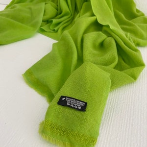 Neon Green Cashmere Shawl Cashmere Scarf Pashmina Scarf Cashmere Stole Cashmere Wrap Cashmere Stole Scarf Cashmere Shawl image 5