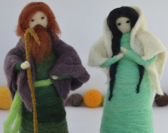 Needle felted Nativity 3 piece, Natitvity felt, needlefelt, Christmas decoration, handmade, sheep wool, felted sculpture