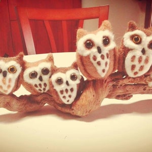 Needle felted family owl, family owl, Owls, needle felting,  needlefelt, handmade, sheep wool, felted sculpture