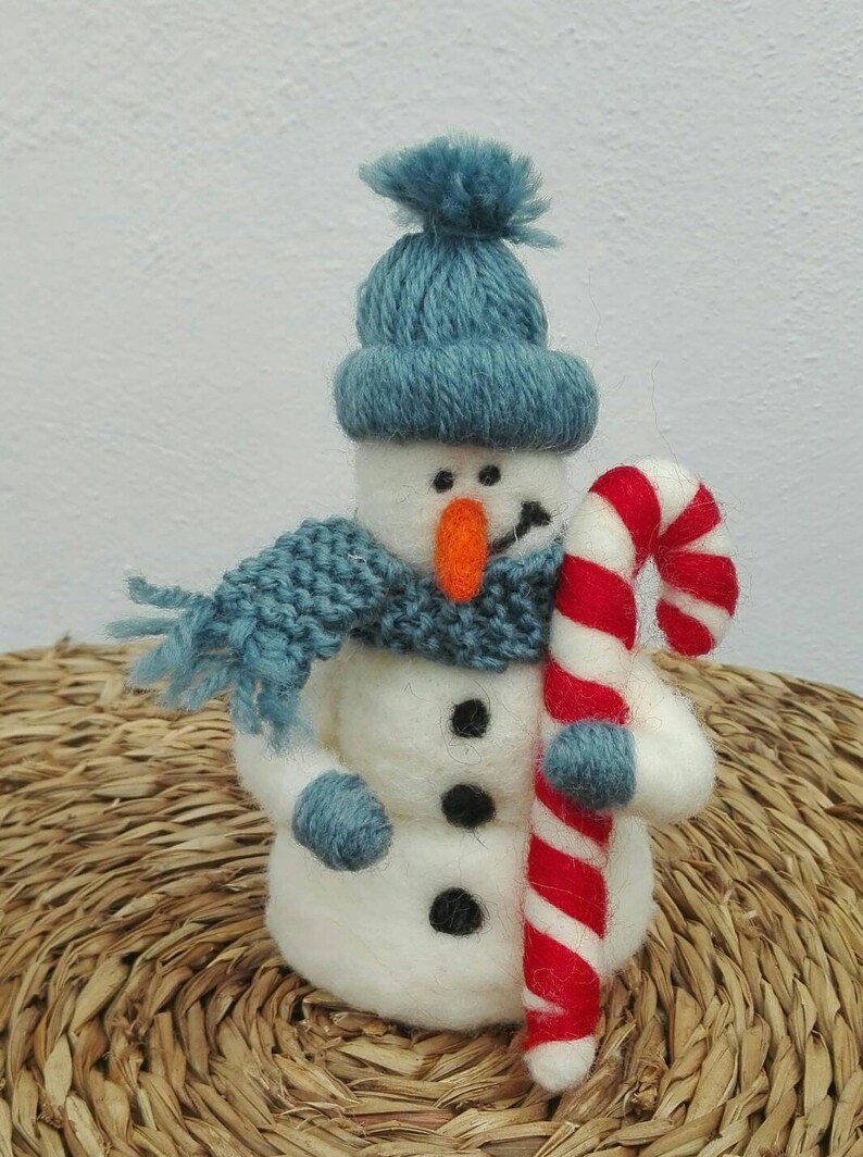 Felted Snowman, Needle Felting, Christmas Decoration, Handmade, Sheep