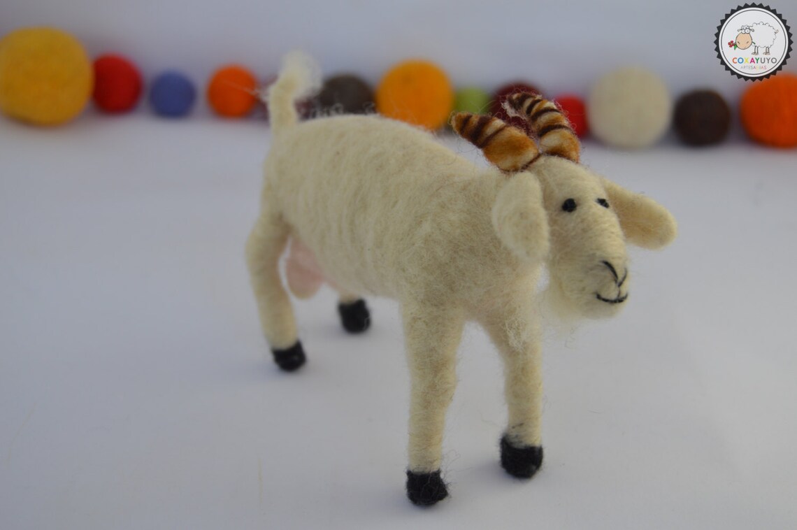 Needle Felted Goat Felt Goat Needle Felting Needlefelt Etsy