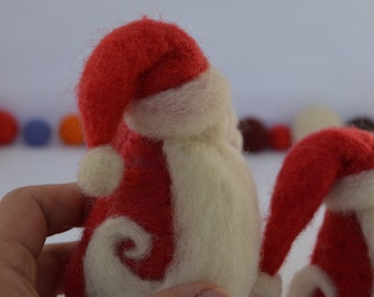 Needle felted Santa Claus, Felted Santa, Christmas, needle     felting, felted sculpture, sheep wool