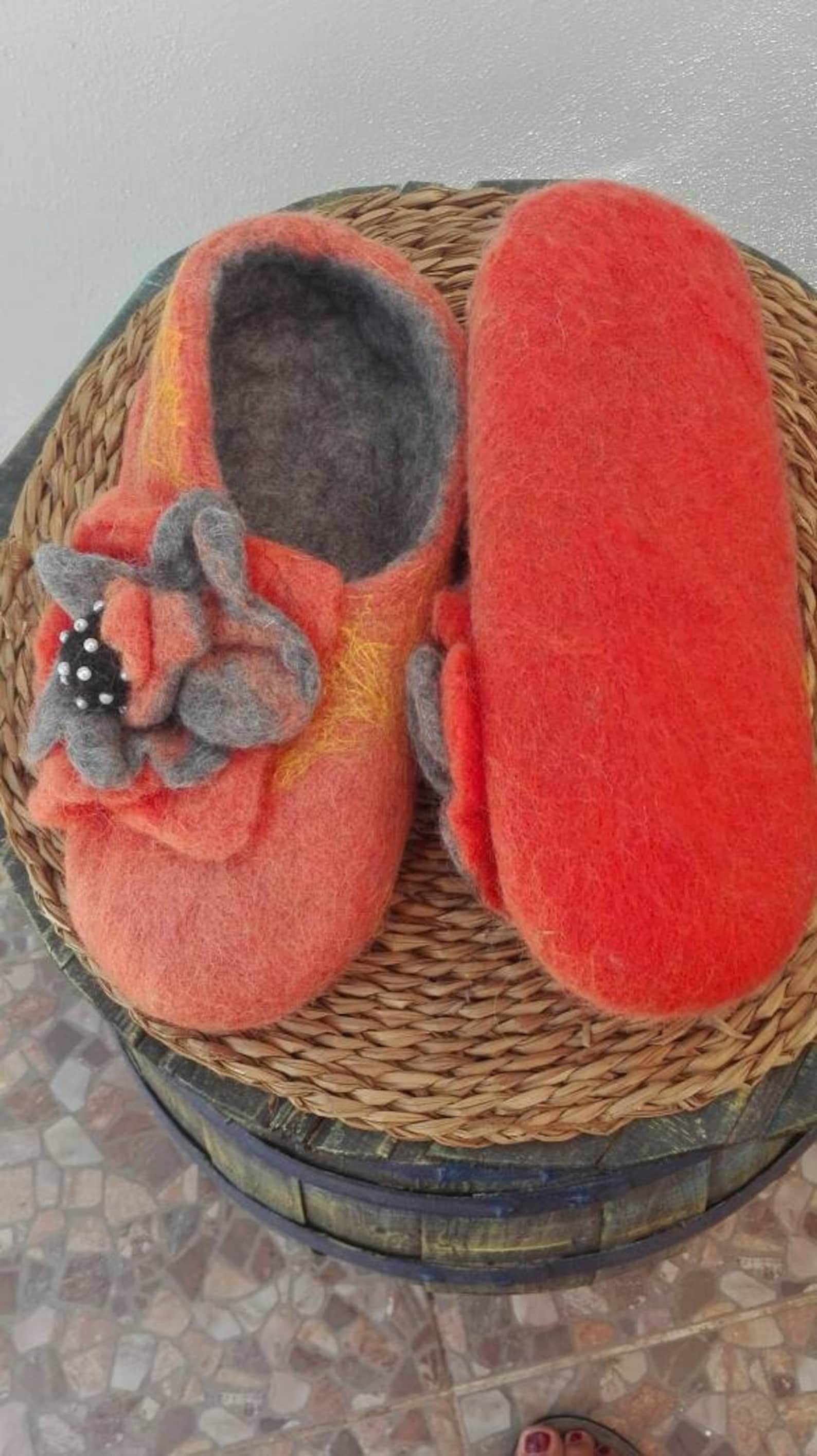 Felted wool slippers slippers needle felting needlefelt Etsy