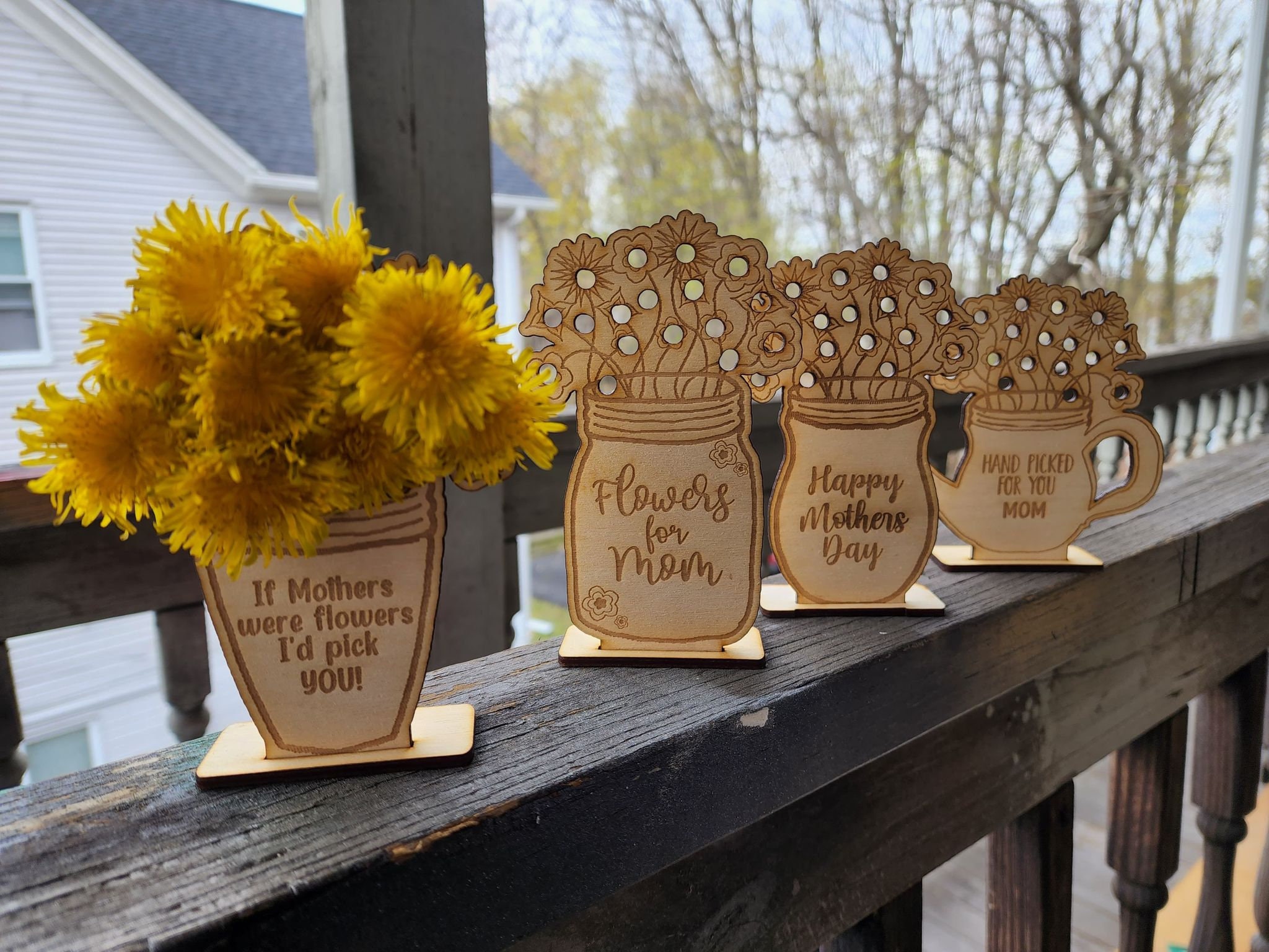 Flowers for Mom Vase Mason Jar Digital File for Laser Cutting Etsy UK