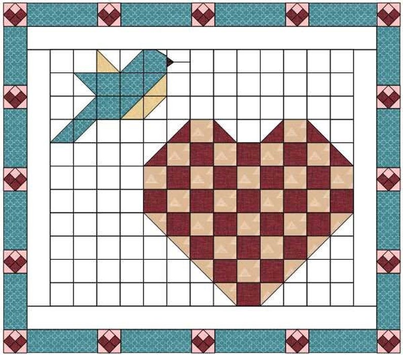 Blue Bird of Happiness Quilt Pattern image 1