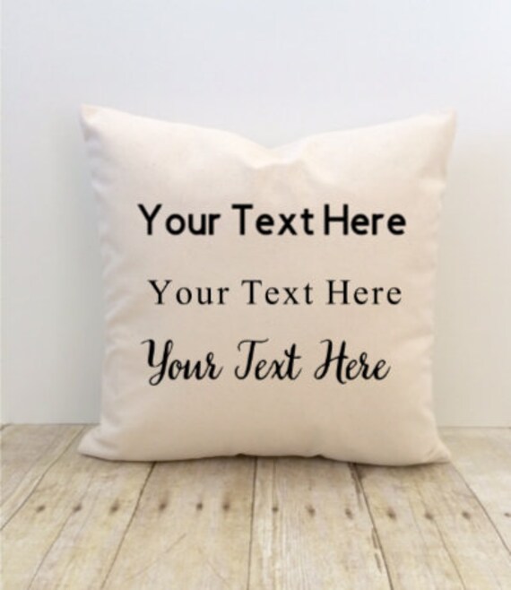 Personalized Pillow Cover Custom Your Text Here Design Your Etsy