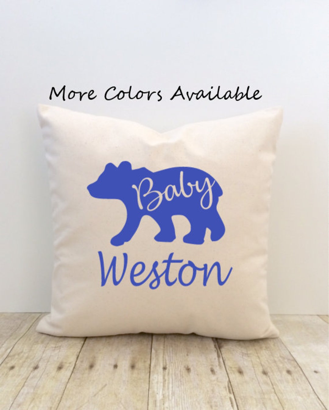 Baby Bear Pillow Cover, Little Girl, Little Boy, Name, Personalized