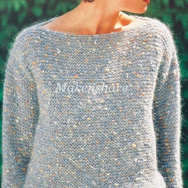 Easy Knitting Pattern Jumper, Sweater , Suitable for Beginner ( PLEASE READ BELOW ) as yarn alternatives are needed,  size 30-40in 76-101cm