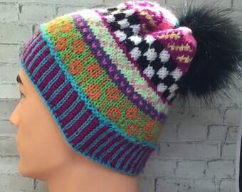 moroccan hand knitted wool hats.100/% hand knitted wool.made in morocco.one size