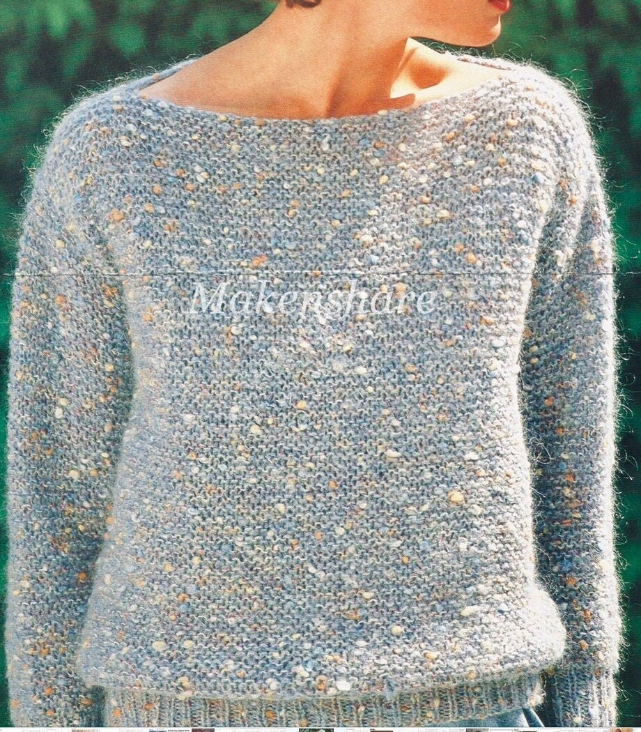 Knitting Pattern Ladies/woman's Aran Mohair Cable Crew/round Neck Size  34-40in 