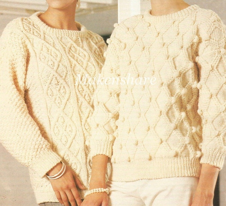 Knitting Pattern ,ladies , Womens , Womans Aran , Worsted , 10 Ply