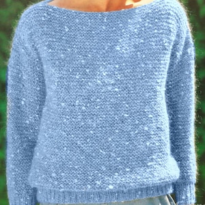 Easy Knitting Pattern Jumper, Sweater , Suitable for Beginner ( PLEASE READ BELOW ) as yarn alternatives are needed, size 30-40in 76-101cm image 3
