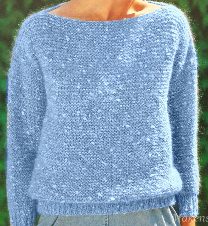 Easy Knitting Pattern Jumper, Sweater , Suitable for Beginner ( PLEASE READ BELOW ) as yarn alternatives are needed, size 30-40in 76-101cm image 3