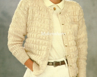 Knitting Pattern, Ladies Knitting Pattern, DK , Light Worsted, 8 ply Cardigan Knitting Pattern   Size 32-38in 81-97cm