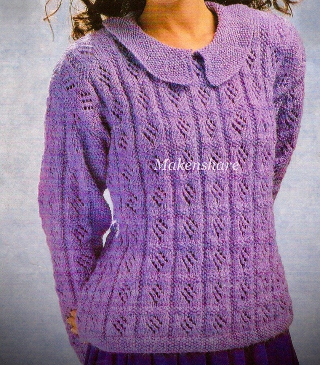 Knitting Pattern Ladies Girls Knitting Pattern Sweater Etsy