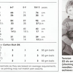 Knitting Pattern Childrens Sweater/ Jumper/ Pullover DK / Light Worsted Size 20-30 in 56-76cm Age 1 to 11 image 6