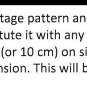 May include: Text on a white background reads: "Please Note: This is a vintage pattern and the original yarn used is discontinued. You may substitute it with any yarn knitting to the tension 14 stitches and 22 rows to 4 ins (or 10 cm) on size 6.5 mm needles or the size needed to give the correct tension. This will be a yarn in the CHUNKY group."