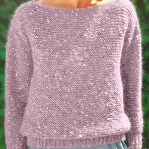 Easy Knitting Pattern Jumper, Sweater , Suitable for Beginner ( PLEASE READ BELOW ) as yarn alternatives are needed, size 30-40in 76-101cm image 6