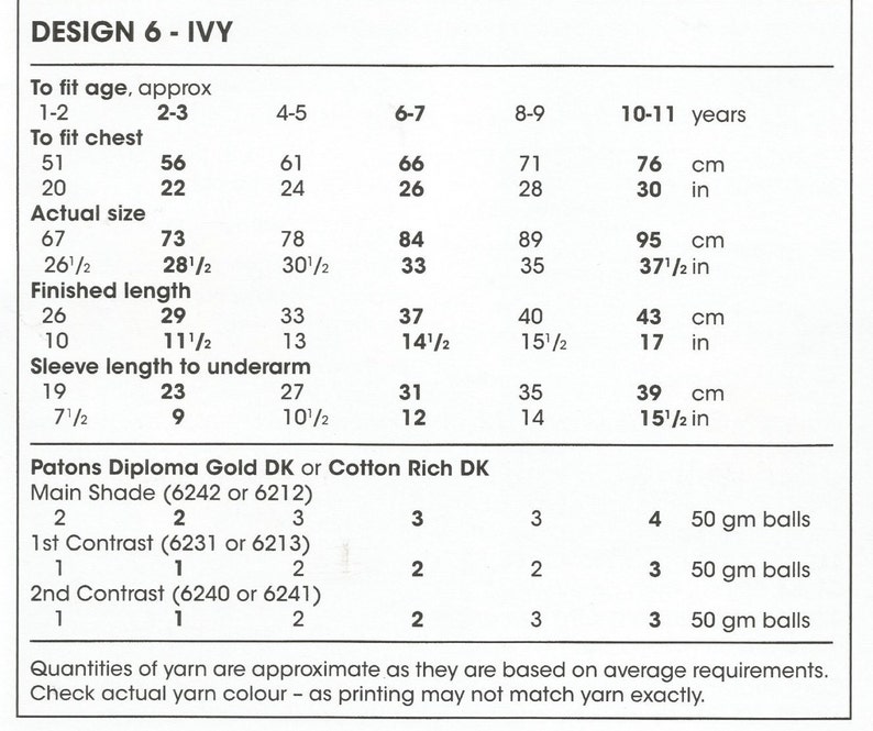 Knitting Pattern Childrens Sweater/ Jumper/ Pullover DK / Light Worsted Size 20-30 in 56-76cm Age 1 to 11 image 5