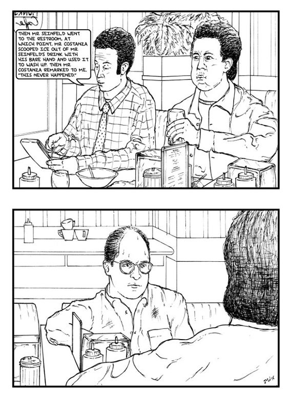 Seinfeld Washing Up Black And White Print Comics Etsy