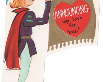Cards ~ Vintage Valentine Card - Trumpeter 1960's